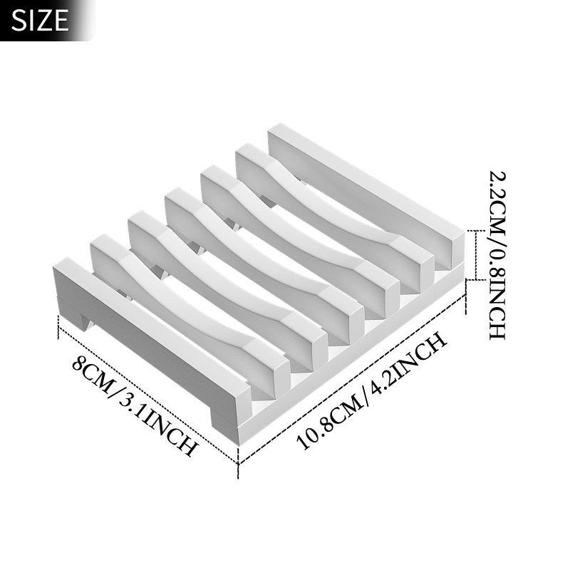 Topsky 2Pcs Soap Dish Holder  Non-Slip Bathroom Accessories Silicone Soap Case Saver  Sink Deck Bathtub Shower Dish Soap Drainer  Silicone Holder for Soap  Sponges  Scrubber (White) - Image 2